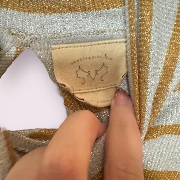 Anthropologie Vanessa Virginia Shining Silver and Gold Turtleneck Tunic - Picture 9 of 11